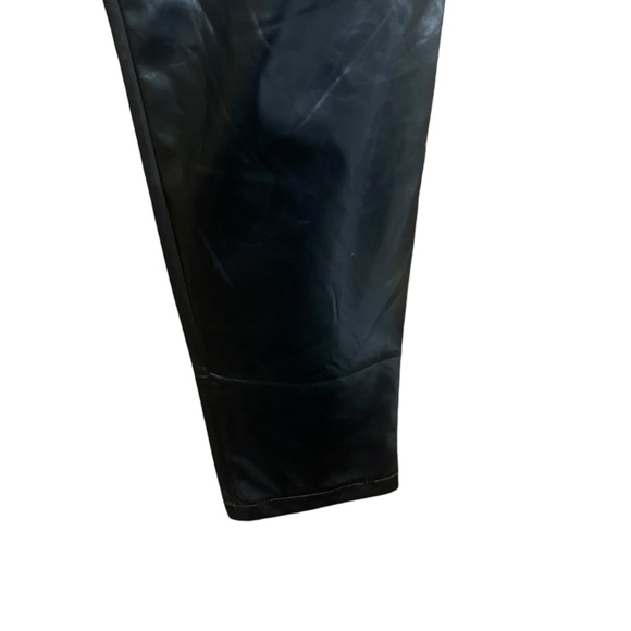 Princess Polly Love Club Black Faux Vegan Leather Straight Pants Size 4 - Picture 7 of 12